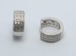 CZ 3 ROW HOOP EARRING 13mm