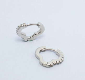CZ  HEART HUGGIES EARRING