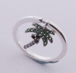 CZ PALM TREE DANGLE RING