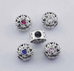 CZ ROUND BEAD WITH HEARTS