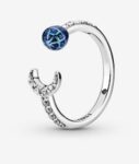 CZ ENAMEL MOON AND GLOBE RING