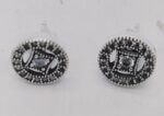 CZ EARRING WITH A PRINCESS CUT CZ IN MIDDLE