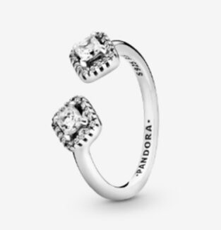 CZ RING WITH TWO SQUARE CZ HEADS