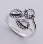 CZ RING WITH THREE DIFFERENT SHAPE CENTER CZ