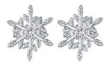 CZ SNOW FLAKE POST EARRING WITH A SCREW BEAD