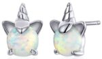 CZ STUD EARRING WITH UNICORN HORN