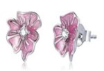 CZ ENAMEL FLOWER EARRING