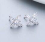 CZ X BAGUETTE EARRING