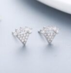 CZ TRIANGLE DECORATED EARRING