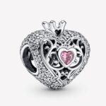 CZ HEART WITH CROWN BEAD