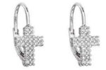CZ LIVER BACK CROSS EARRING
