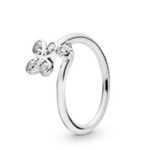CZ BAND RING WITH FLOWER