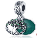 CZ ENAMEL 2 PCS TREE OF LIFE CHARM