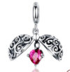 CZ TWO PART BALL FILIGREE CHARM