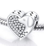 CZ HEART BEAD LOVE DOG