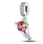 CZ ENAMEL FLOWER BOUQUET CHARM