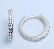 CZ HOOP EARRING 15MM