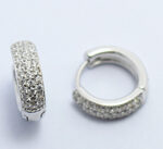 3 ROW CZ HOOP EARRING 15MM