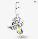 CZ ENAMEL PENCIL ANGLE WING CHARM