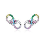 CZ MULTI COLOR INFINITY EARRING