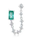 CZ AND EMERALD 2 PART EARRING
