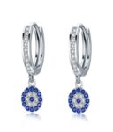 CZ EVIL EYE ON HOOP EARRING