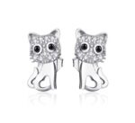 CZ CAT EARRING POST