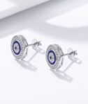CZ EVIL EYE POST EARRING