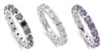 ETERNITY RING AVAILABLE IN AMETHYST, BLACK SPINAL AND WHITE CZ