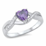 CZ HEART CENTER STONE RING
