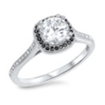 CZ ASHIER CUT CENTER STONE RING