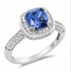 CZ ASHIER CUT CANTER STONE RING