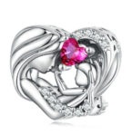 CZ HEART MOTHER AND BABY BEAD