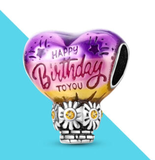 CZ ENAMEL HEART HAPPY BIRTHDAY TO YOU BEAD