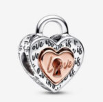 2 COLOR HEART LOCK BEAD