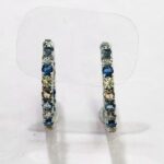20MM MULTI COLOR CZ HOOP EARRING WITH PUSH ON LOCK