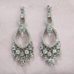 CZ FANCY EARRING WITH HANGING SMALL CZ