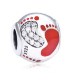 CZ ENAMEL FOOT PRINT BEAD