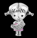 ENAMEL GIRL AND MOON BEAD