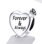 HEART WITH ROSE FOREVER & ALWAYS BEAD