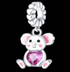 CZ ENAMEL HEART KOALA CHARM