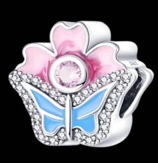 CZ ENAMEL FLOWER BEAD