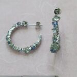 MULTI COLOR CZ HOOP EARRING 25mm