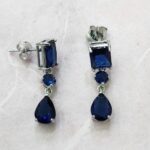 DANGLE CZ EARRING WITH SQUARE SHAPE