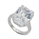 CZ RING WITH YELLOW CENTER STONE