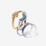 CZ 2 COLOR SUN AND MOON DOUBLE RING