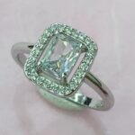 CZ RING WITH RECTANGLE CENTER STONE