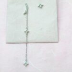 CZ STAR AND MOON ON CHAIN EARRING