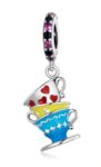 CZ ENAMEL MULTI TEA CUPS CHARM