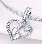 CZ HEART WITH BABY FOOT
